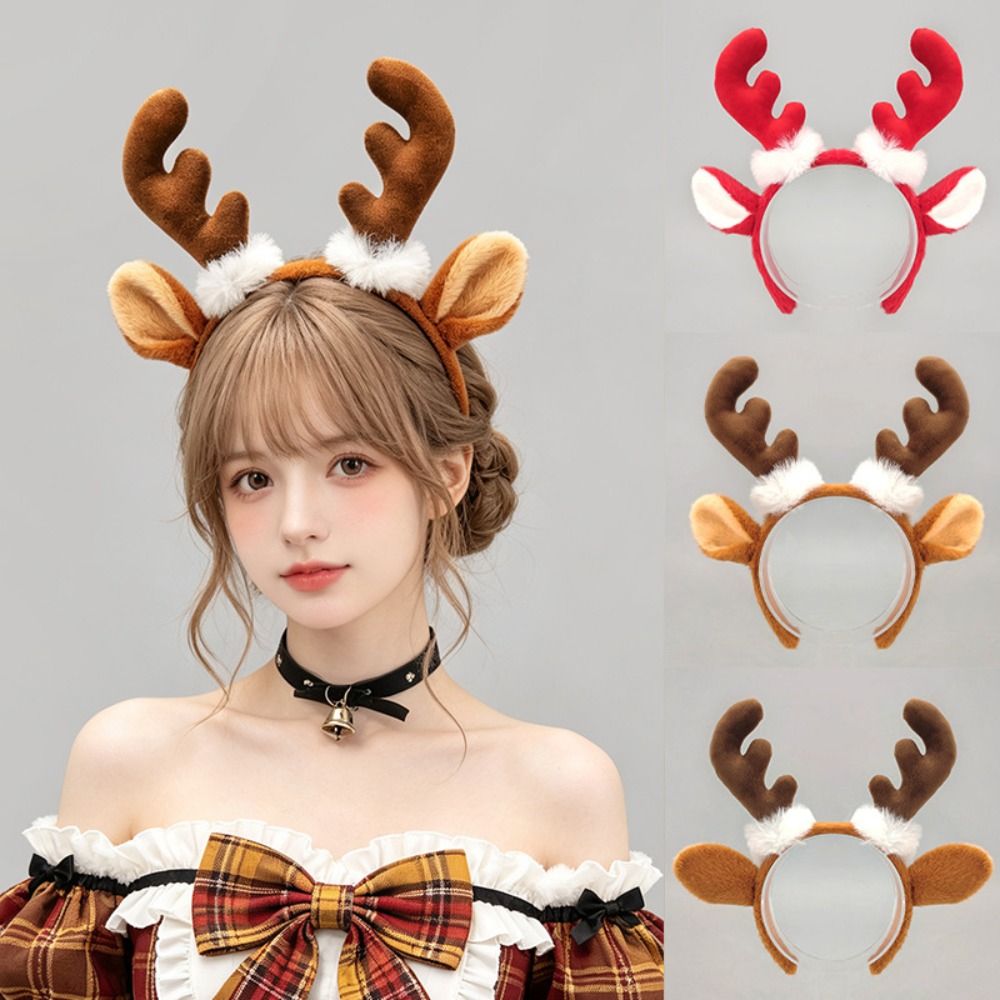 Reindeer Antlers Headband - ที่คาดผมกวางเรนเดียร์คริสต์มาสสุดน่ารัก พร้อมดีเทลหูกวาง ลายการ์ตูน ของตกแต่งผมคริสต์มาส ที่คาดผมหูกวางกวางเรนเดียร์สุดฮา