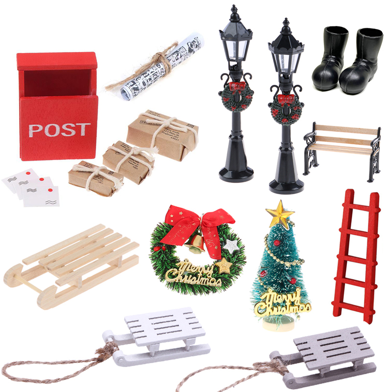 Nutcracker Figurine - 1PCS Miniature คริสต์มาสมินิแขวนพวงหรีดคริสต์มาสตุ๊กตาต้นคริสต์มาส Garland Wall Grass