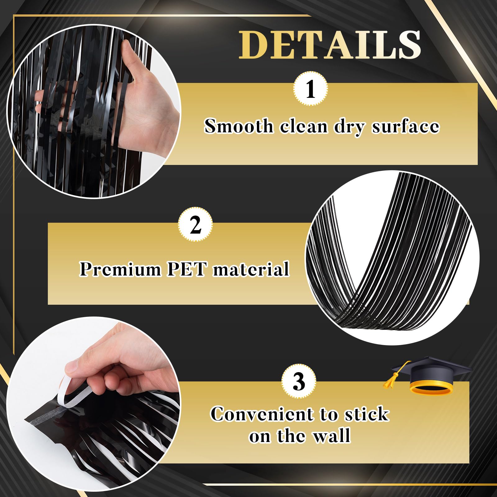 ม่านฝ้าเพดานประดับพู่สีดำ 4 ชิ - Tinsel Garland Decoration บทวิจารณ์และราคา