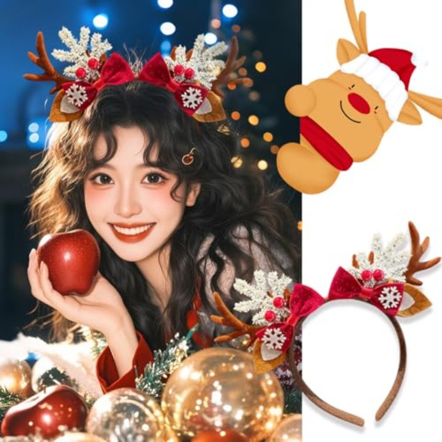 ที่คาดผมคริสต์มาสสุดน่ารักสำหร - Reindeer Antlers Headband บทวิจารณ์และราคา